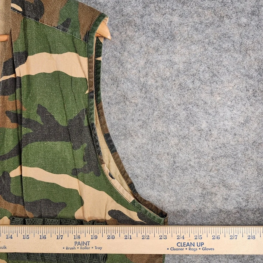 VTG Duck Bay Men XL Camo Hunting‎ Vest Woodland Camouflage Shell Loop Game Bag
